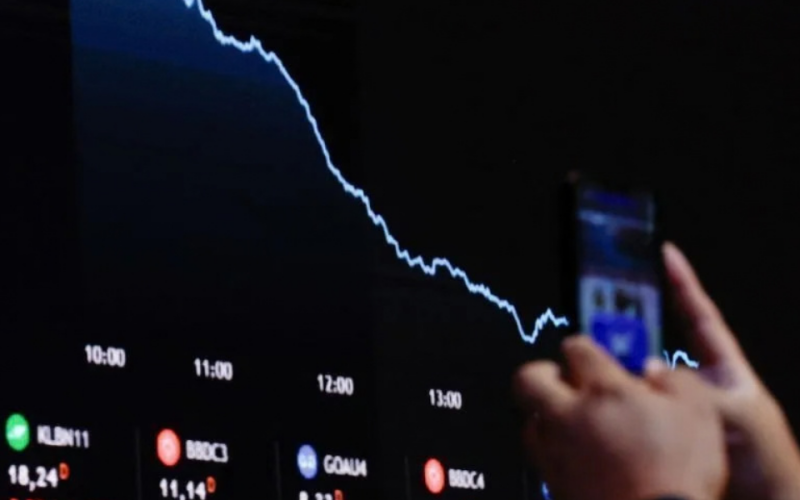 Painel eletrônico na Bolsa de Valores de São Paulo